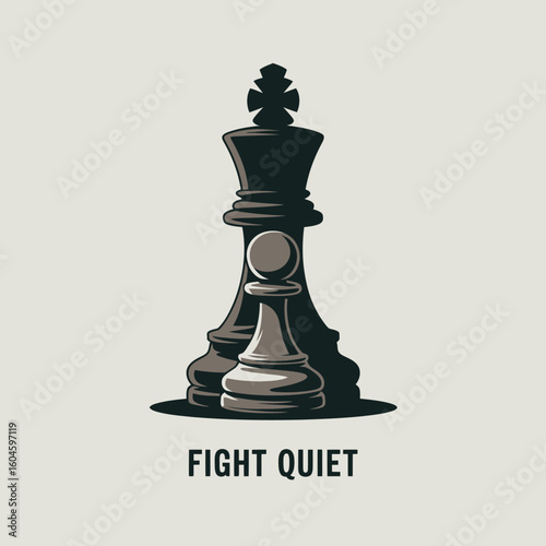 A solitary pawn stands defiantly before a towering king symbolizing the quiet strength and strategic potential of the underdog in a game of chess