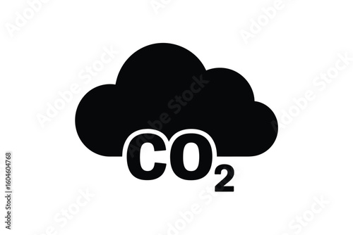 Carbon dioxide cloud icon representing pollution