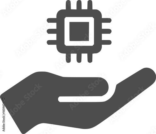 AI Chip in Hand Icon – Tech Control