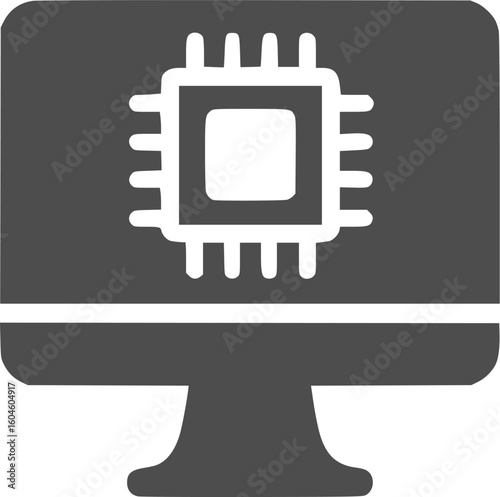 AI Monitor Icon – Computing Symbol