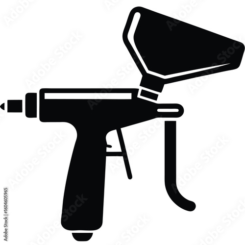Interior designer element isolated paint spray gun on white background