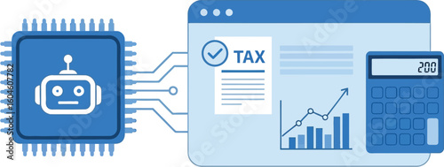 Automate tax filing with ai robot and calculator for business financial analysis