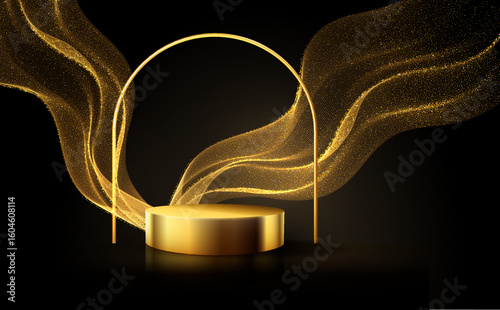 Realistic 3d podium beauty product stand background