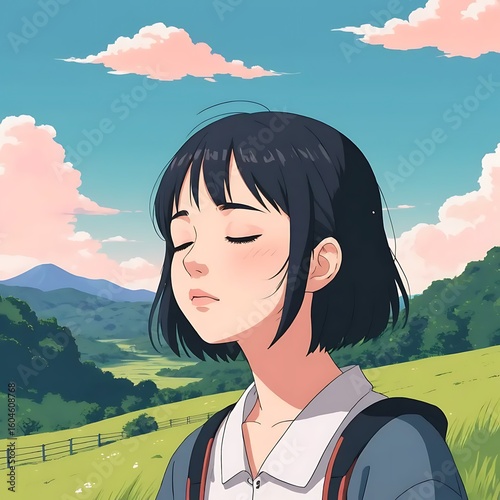 girl in the field