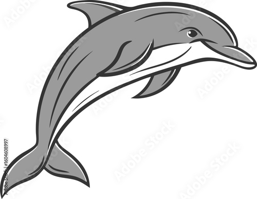 wild dolphin jumping side view illustration transparent