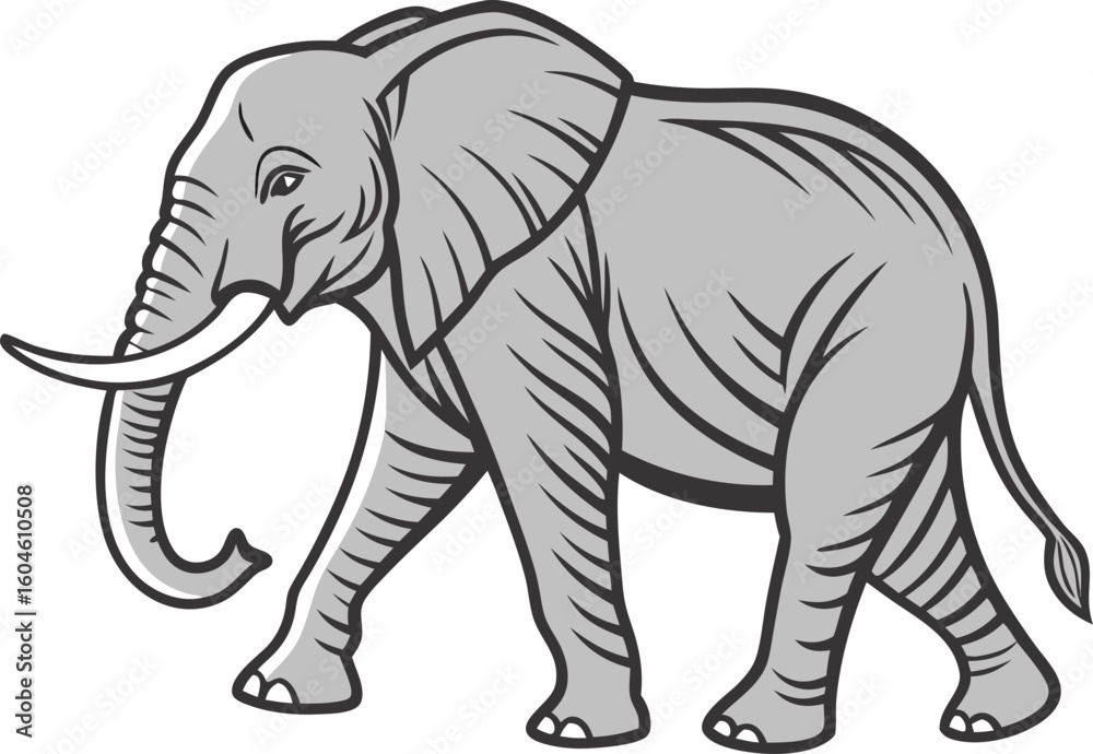 Fototapeta premium african elephant vector isolated clear background