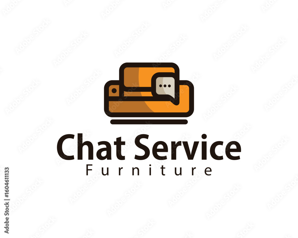 Obraz premium chat service furniture logo creative design concept chair store
