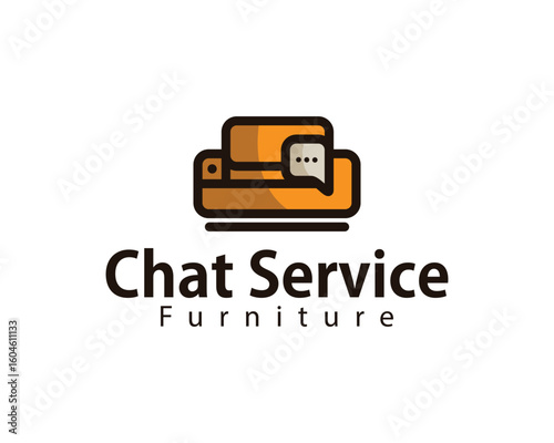 chat service furniture logo creative design concept chair store