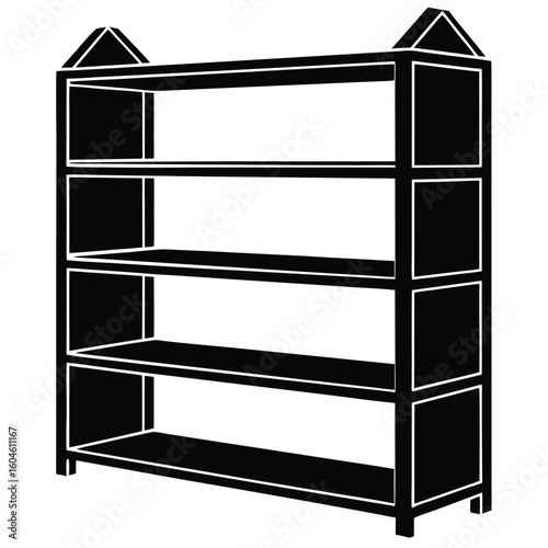 Interior designer element isolated shelving blueprint on white background