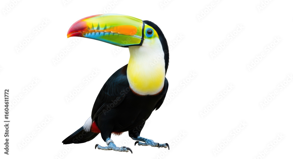 Naklejka premium Isolated toucan standing on white background