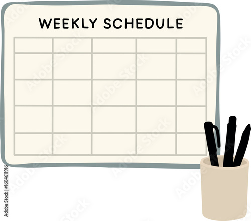 Weekly Schedule Board Desk Setup