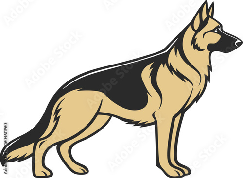 german shepherd head vector isolated clear background