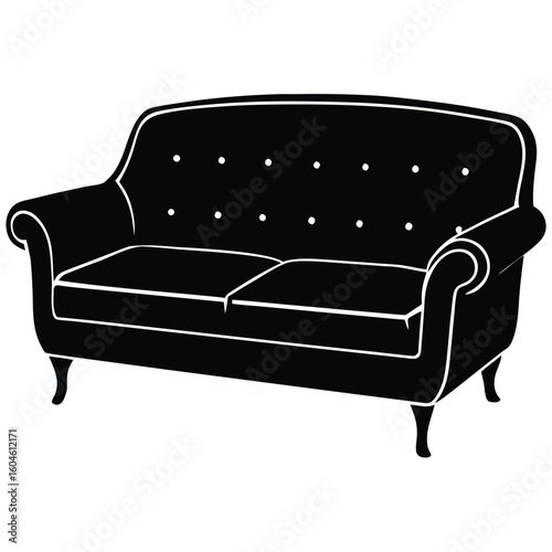 Interior designer element isolated sofa on white background