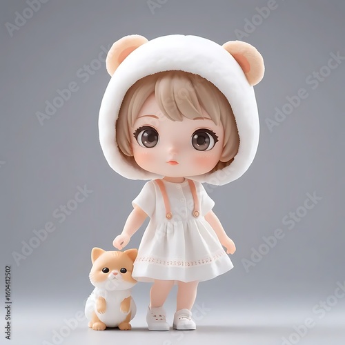 little girl with teddy bear