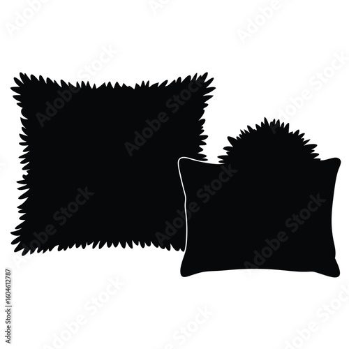 Interior designer element isolated soft furnishing on white background