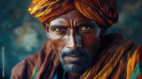 Portrait of a Man with Traditional Headwear