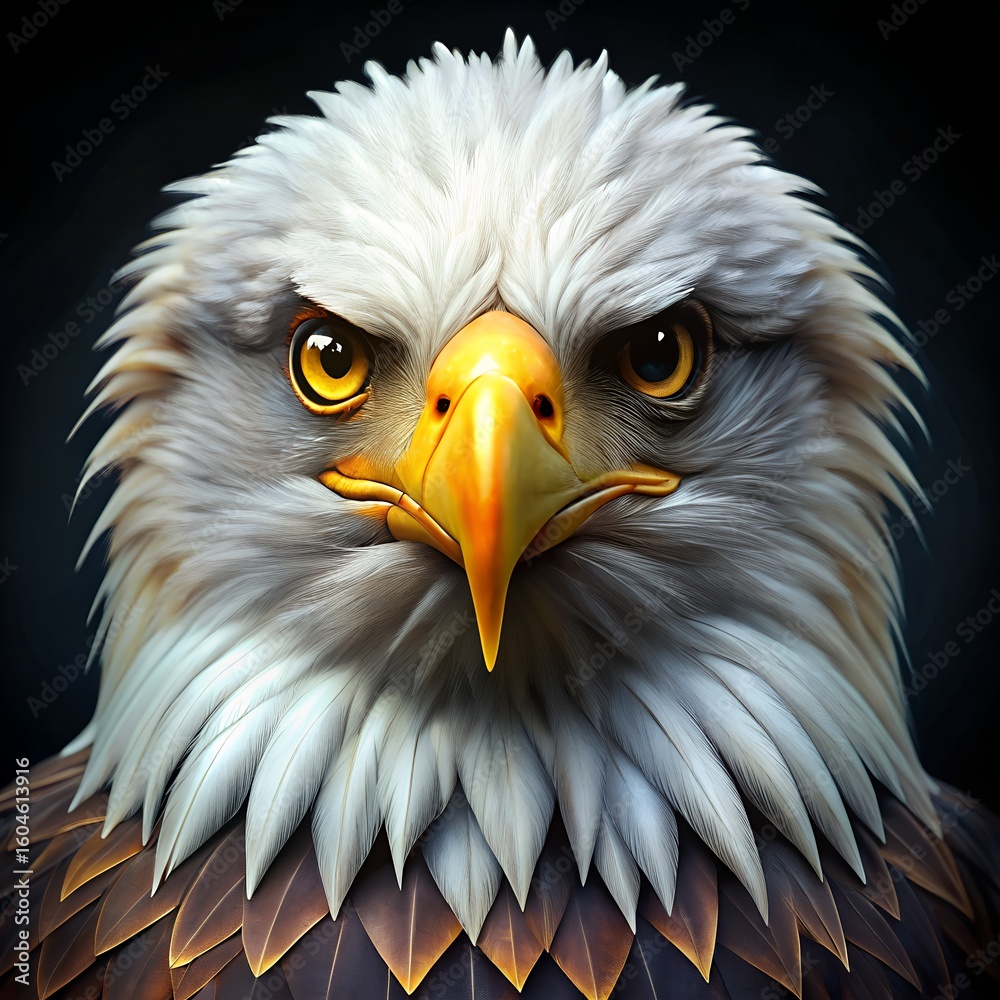 Obraz premium american bald eagle with white background