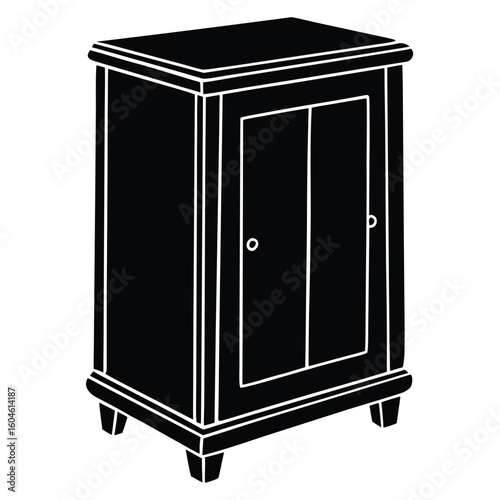 Interior designer element isolated storage cabinet on white background