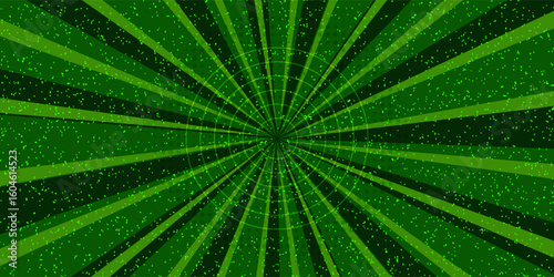 green comic sunburst effect background with halftone. Pop art comic-style vector background. vector