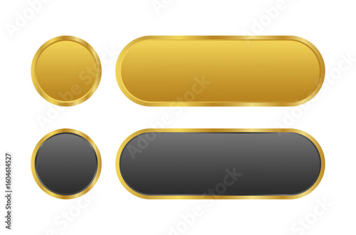 Black and golden CTA button set.