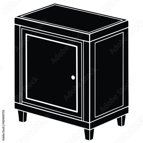 Interior designer element isolated storage cabinet on white background
