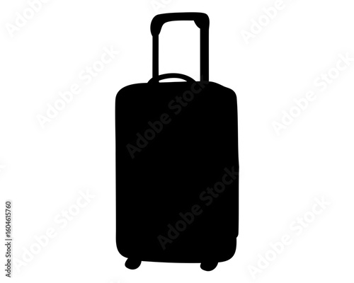 Luggage black silhouette vector, suitcase, bag silhouette