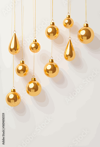 Golden Ornaments Suspended in Elegant Minimalism