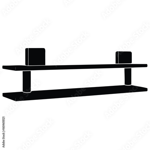 Interior designer element isolated wall shelf on white background