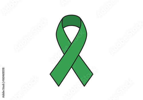 Wallpaper Mural A minimalist awareness ribbon vector icon in green color Torontodigital.ca