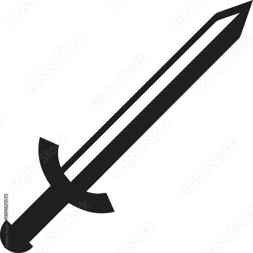 sword silhouette, vector illustration on a white background