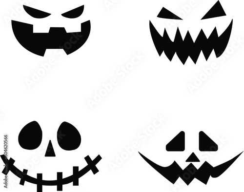 Halloween pumpkin faces spooky carving stencils