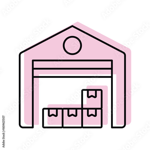 Warehouse color shadow thinline icon , vector, pixel perfect, illustrator file 
