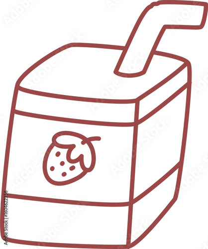 Strawberry juice box outline