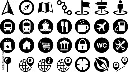 black and white icons