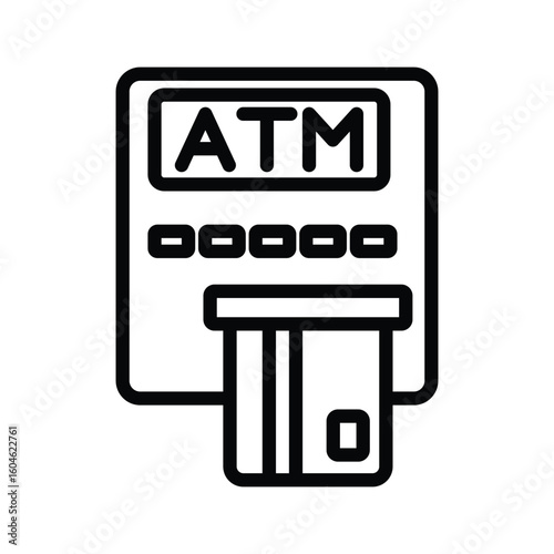 ATM Machine line icon , vector, pixel perfect, illustrator file 
