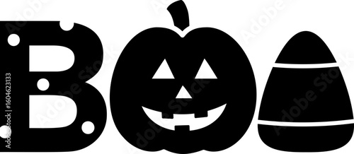 BOO Halloween Word Art Silhouette isolated.
Spooky Boo Halloween Lettering Illustration.
Halloween Boo Typography Design.
Cute Boo Typography Illustration for Halloween.
Transparent background. SVG.