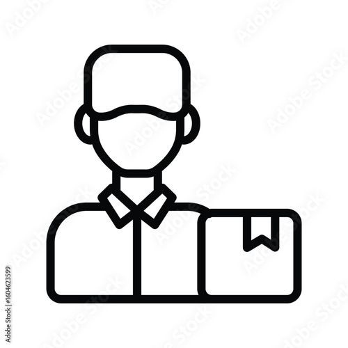 Delivery Boy line icon , vector, pixel perfect, illustrator file 
