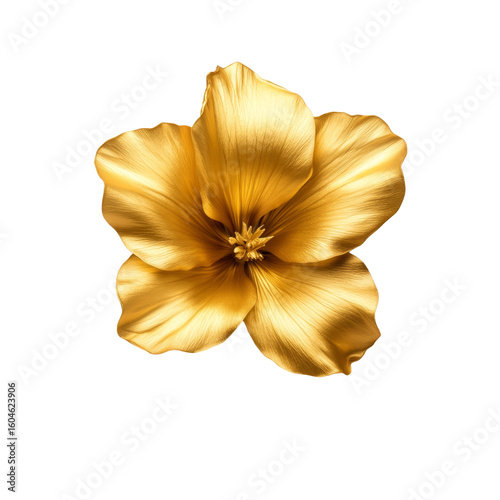 Elegant gold flower with intricate petals on black background