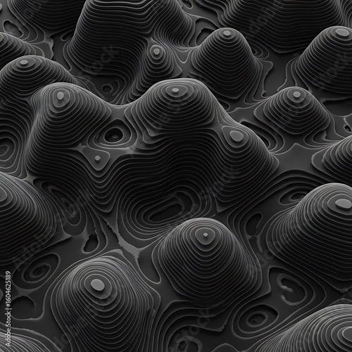 Abstract topographic design in grayscale.