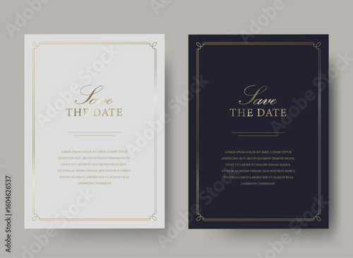 Luxury golden vector invitation card template 