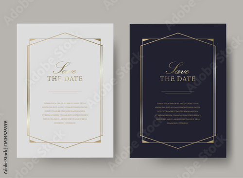 Luxury golden vector invitation card template 
