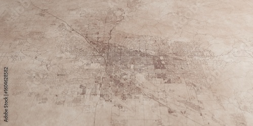 Tucson (Arizona, USA) street map. The style of the map is old paper