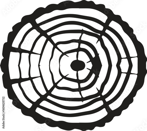 Cross sections of tree growth rings. Set of tree stumps isolated. Collection of slices of tree with growth rings, slabs of tree trunk.