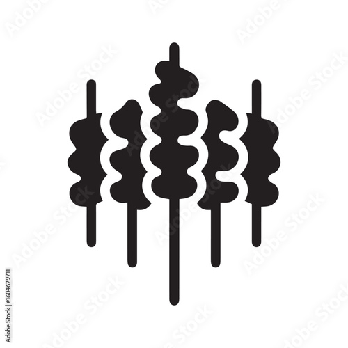minimalist chicken satay logo with white background