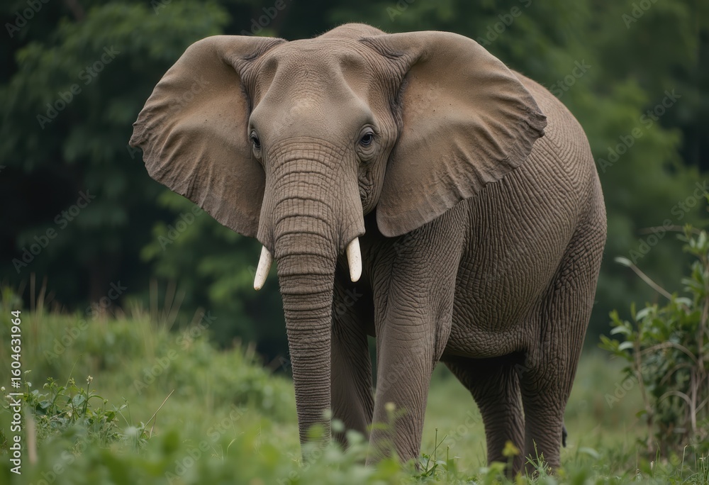 Fototapeta premium Majestic elephant in its natural habitat, celebrating International Biodiversity Day