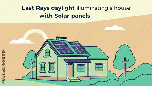 Solar panel house sustainable energy renewable power home eco friendly living green energy efficient residence