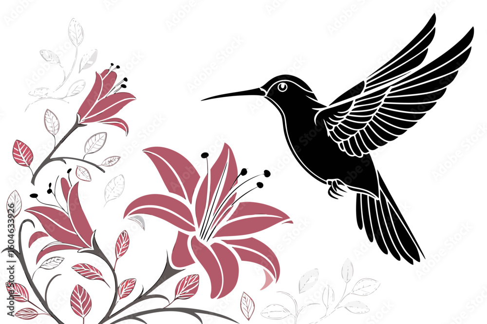 Obraz premium hummingbird and flower