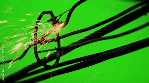 Electrical Sparking on Power Lines Green Screen VFX