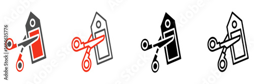 Icon communicate messages about price cuts, discounts, coupons, or attractive cost reductions for online ads, banners, or printed materials.