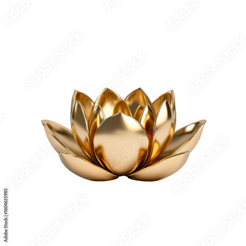 Gold lotus flower sculpture on black background detailed and elegant design